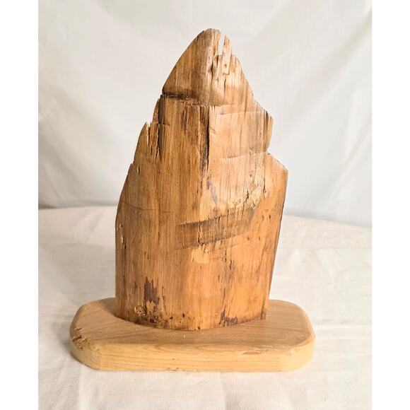 Vintage Handcrafted Wooden "Mountain" Statue Shelf Sitter 9" Tall - Picture 1 of 6